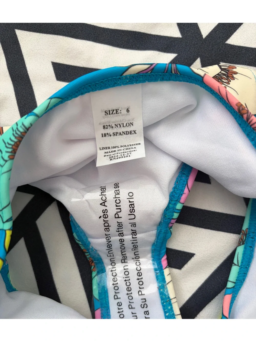 NWT Kanu Surf Girls Bikini Swim Set Blue Floral Tina Sz 6